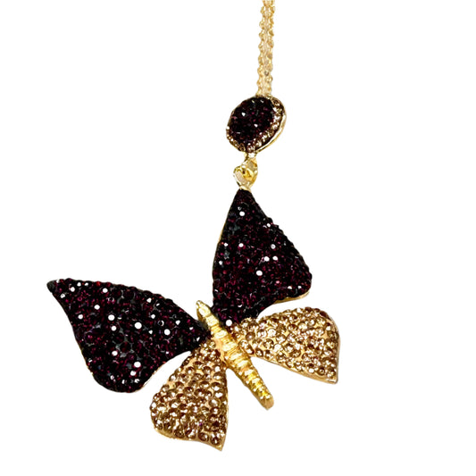 Blueberry Zirconia Butterfly Necklace