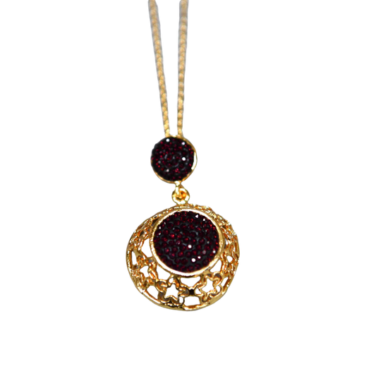 Gold Plated Blueberry Zirconia Necklace