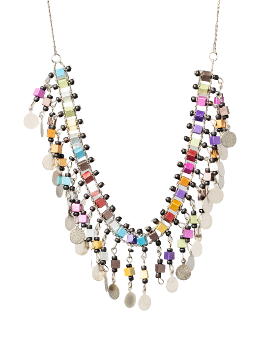 Multi-Coloured Cubes Necklace