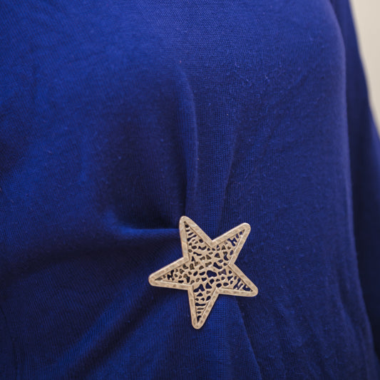 Silver Plated Star Brooch